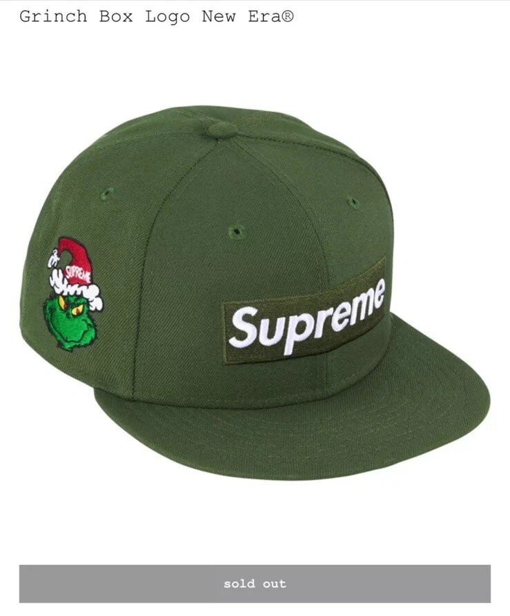 SUPREME GRINCH BOX LOGO NEW ERA CHAPEAU AJUSTÉ   7 1/4   VERT FONCÉ Livraison rapide et gratuite ?