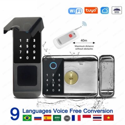 Smart Lock Tuya Outdoor Waterproof Electronic Door Gate IC Card Keypad Remote