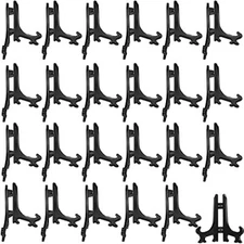 Plastic Easel Plate Display Stand Holder Picture Easel Home Decor, 24 Pack