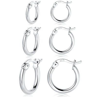 HEEYA 925 Sterling Silver Hoop Earrings for Women Girls - Small Hoop Earrings...