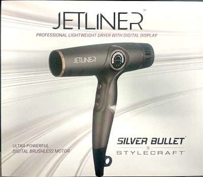 Stylecraft Silver Bullet Jetliner Lightweight Blow Dryer with Digital Display