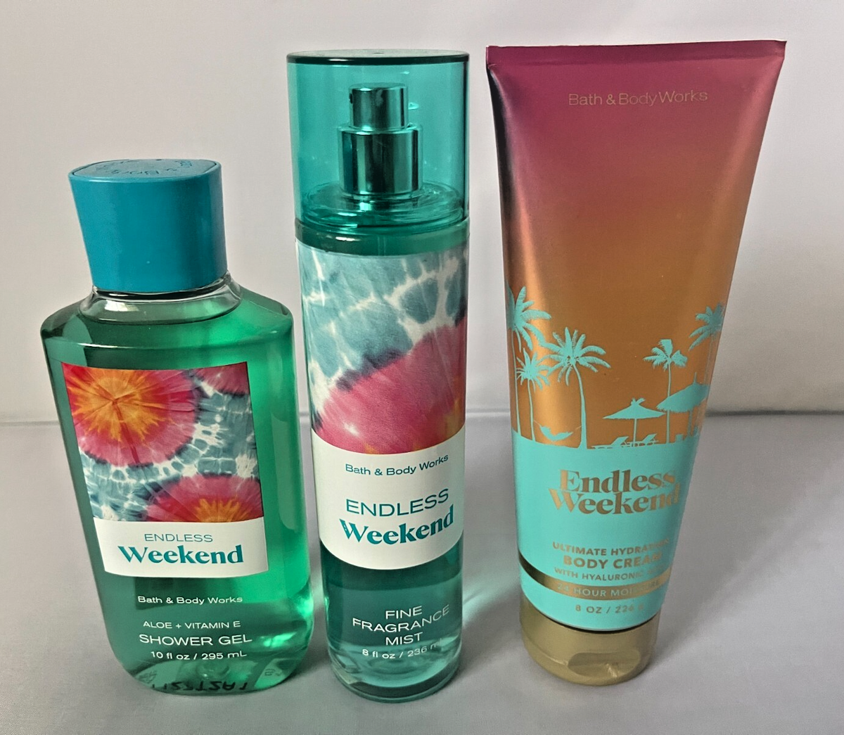 Bath Body Works ENDLESS WEEKEND Body Mist, Cream Shower Gel