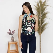 Square scarf Shawl Head Scarf Wraps Bandana Tops Polyester Satin Black Fairy