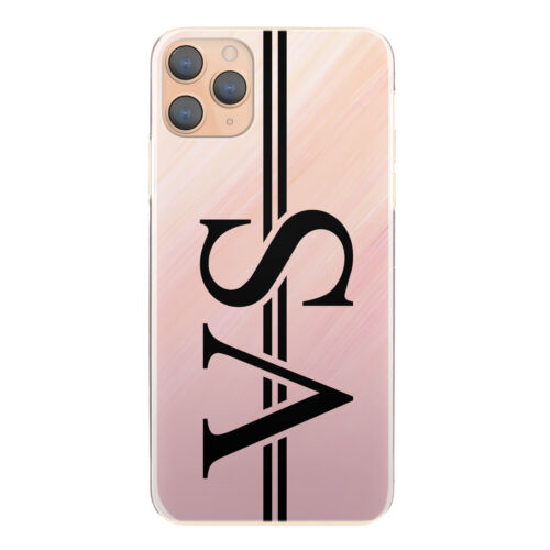 Pink Initial Phone Case For iPhone 13/12/11 Personalise Black Marble Hard Cover - Picture 11 of 13