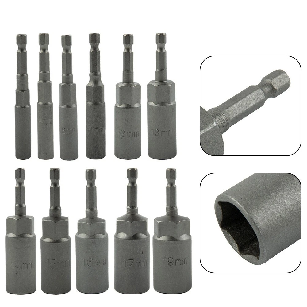 1x 80mm Length 1 4 Hex Drive Magnetic Socket Impact Nut Bolt Drill