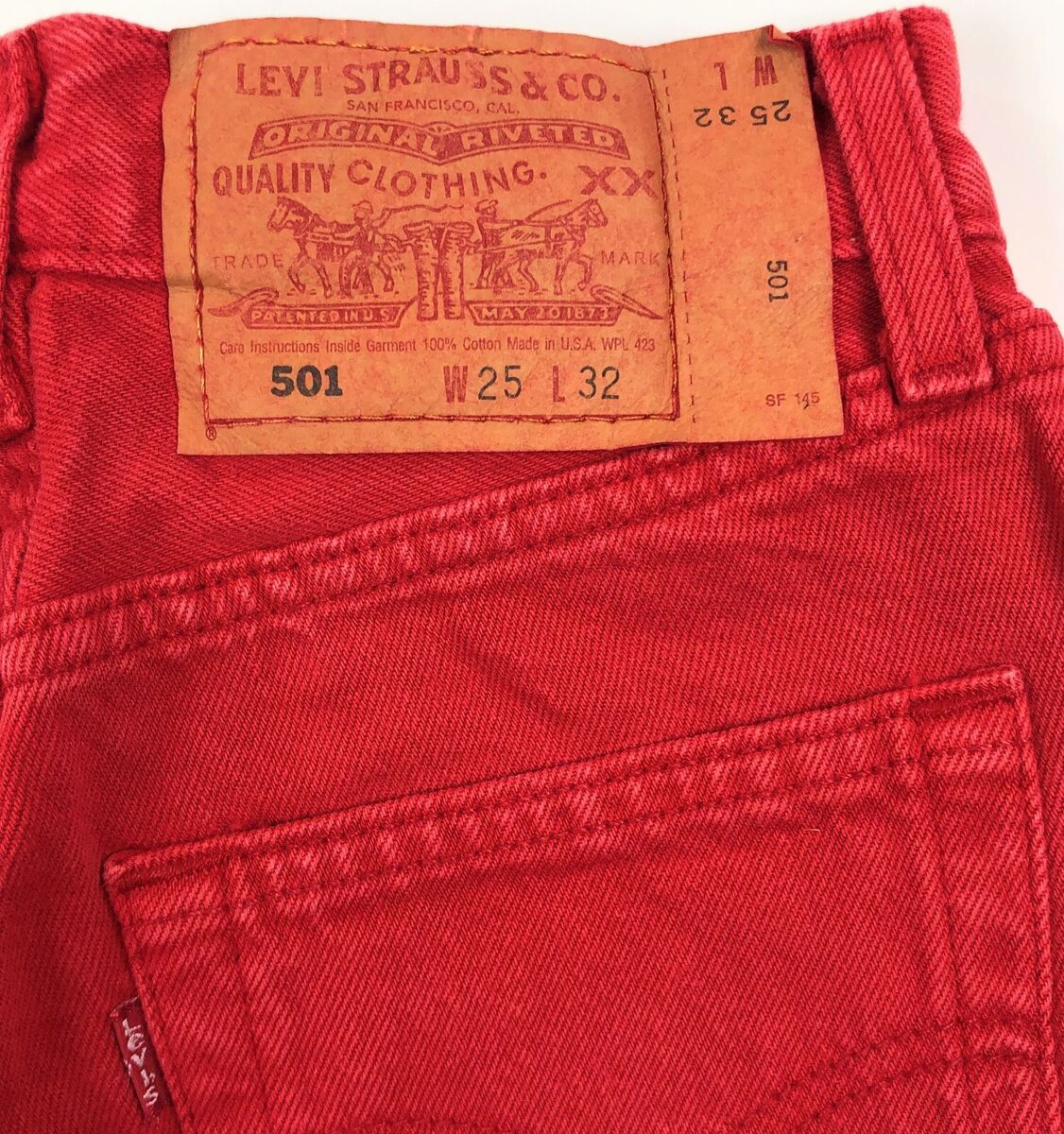 Levis 501 For Women 25x32 Red Jeans Vintage Button Fly Levis 501 For Women 25x32 Red Jeans Vintage Button Fly