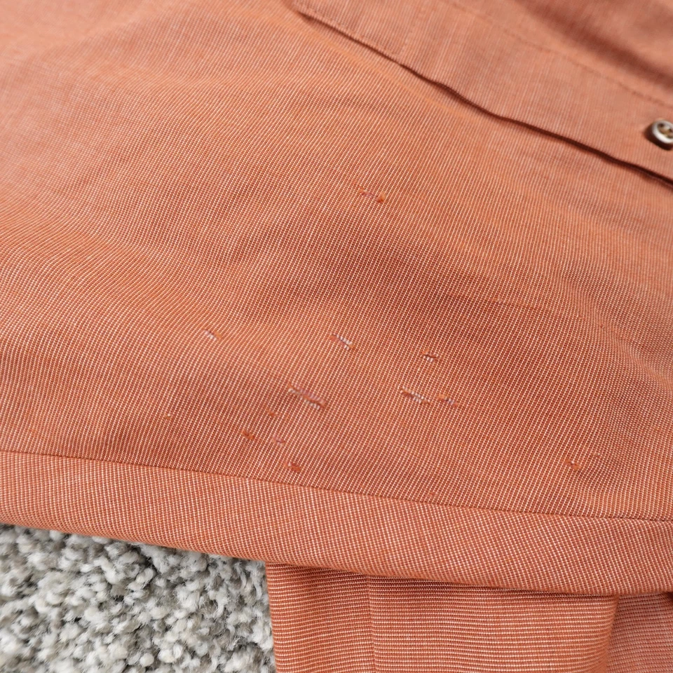 Camisa Stafford Para Hombre 16.5 32/33 L Naranja Manga Larga Abotonada Vestido Sin Arrugas Foto 3 de 4