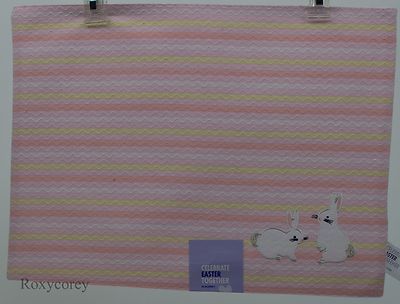 Celebrate Easter Together 2 Pack of Pink White & Yellow Bunny Placemat 13x18 NWT