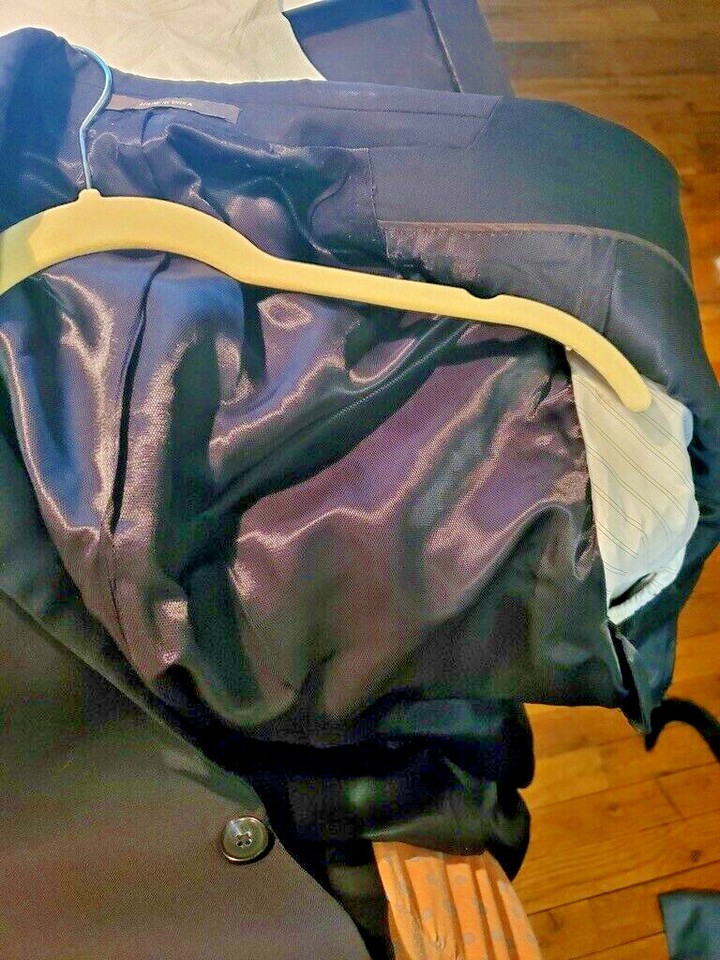 TASSO ELBA Macy's Men's Black 100 Wool Suit Jacket Sport Coat 38 S eBay