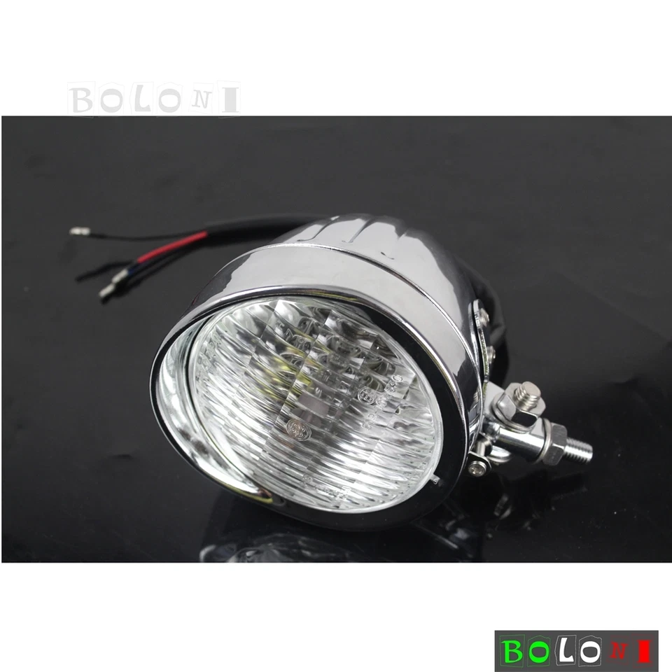 Faro Old School 4.5" 4-1/2" con bombilla halógena H4 lámpara para Harley Chopper Dyna Foto 4 de 4