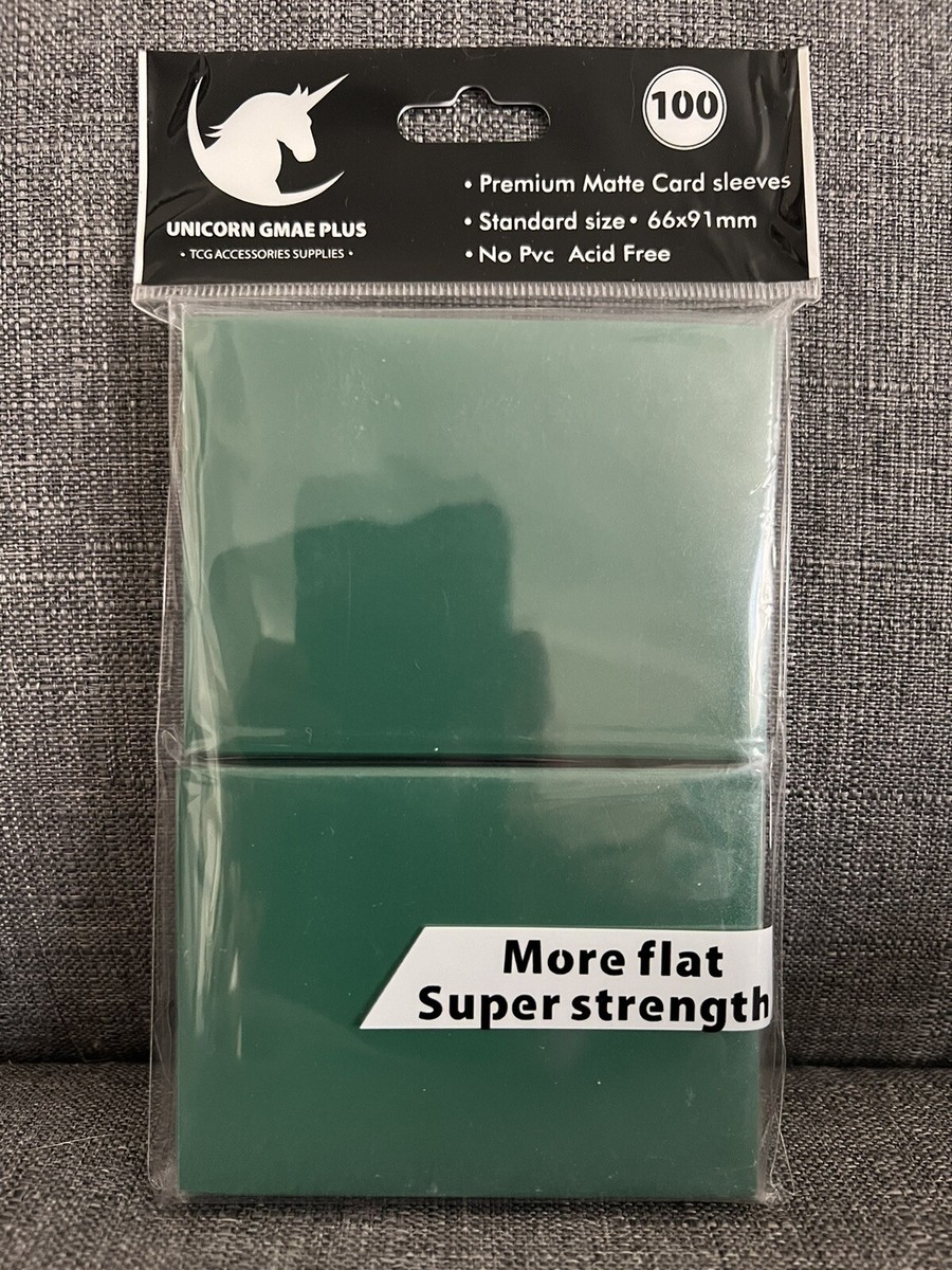 100 Premium Card Sleeves, Dark Green, Matte Card Sleeves, Standard TCG  Sleeves | eBay