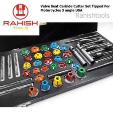 New Valve Job Seat Cutter Set Carbide Tipped For Motorcycles 3 Angle RAHISHTOOLS