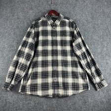 Eddie Bauer Shirt Mens TXL Plaid Cotton Flannel Button Down Relaxed Fit Pocket