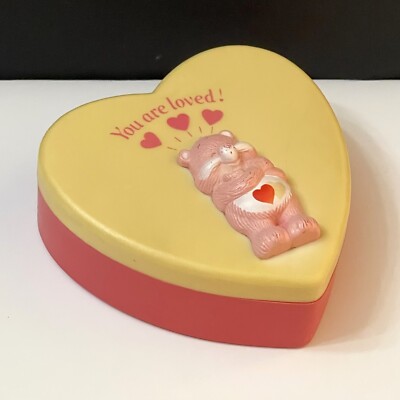 1983 CARE BEARS Heart Trinket Box LOVE A LOT BEAR American Greetings VALENTINE