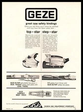 1967 GEZE Top Star Step Star Ski Bindings & Compact Boot Trees Vintage Print Ad