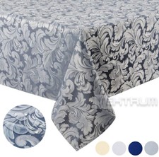 Tektrum 70"X70" Square Damask Tablecloth-Waterproof/Spill Proof -Stone Blue