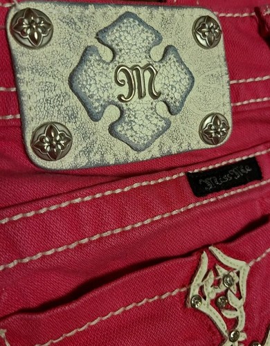 MISS ME Pink Skinny Jeans Bejeweled Pockets Women's 27 (28x31.5) JP574253 - 第 6/8 張圖片