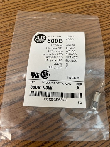ALLEN BRADLEY 800B-N3W WHITE LED BULB 12-24V AC/DC LAMP FOR 16MM SERIES ...