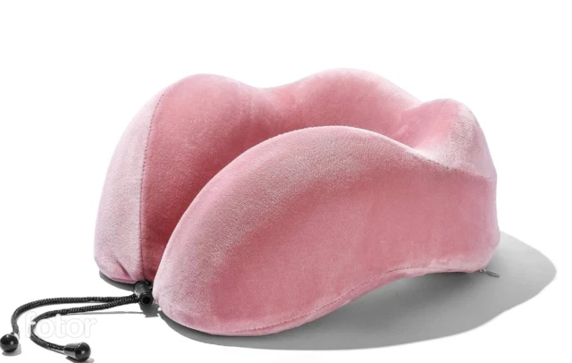 Memory Foam Travel Pillow with Eye Mask & Ear Plugs for Comfortable Sleep