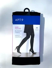 Black Tights Womens M APT.9 Blackout Opaque Solid Control Top Apt 9 Stockings