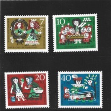 Germany 1962 Snow White & the Seven Dwarfs Set of 4 MNH