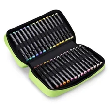 60 Slots Art Marker Carrying Case Lipstick Organizer Canvas Markers Holder