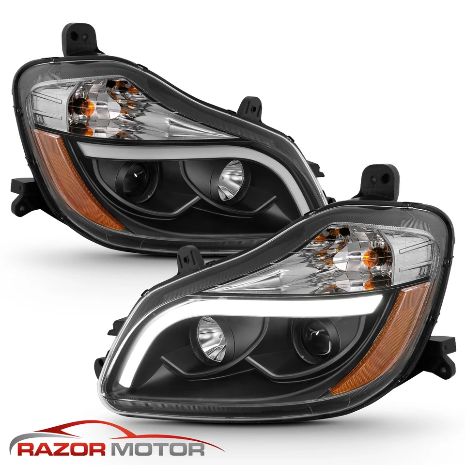 [LED Bar] For 2015-2018 KENWORTH T-680 Black LED Bar Projector Headlights pair Foto 2 de 4