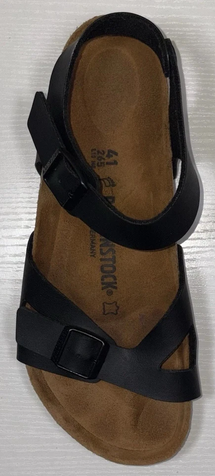Sandalias Birkenstock Rio negras Birko Flor correa al tobillo para mujer talla US 10/EU 41 Foto 3 de 4