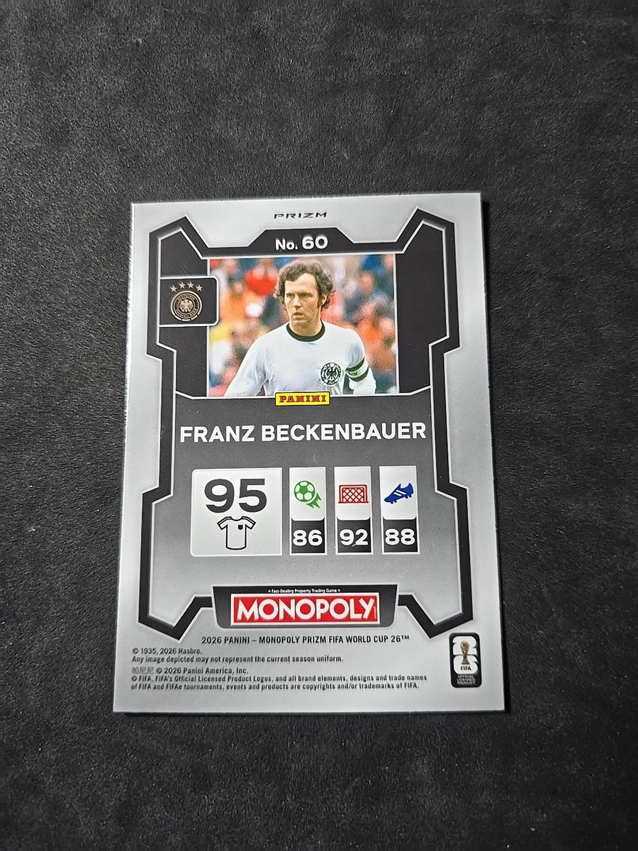 Franz Beckenbauer #60 2026 Prizm Monopoly FIFA World Cup Green