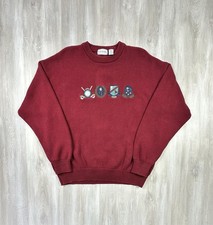 Vintage Izod Golf Sweater Men's Large Red 100 Cotton Embroidered 90s Preppy
