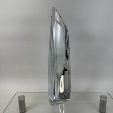 Vintage Crystal Art Glass Abstract Sculpture Vase High Quality Heavy Piece