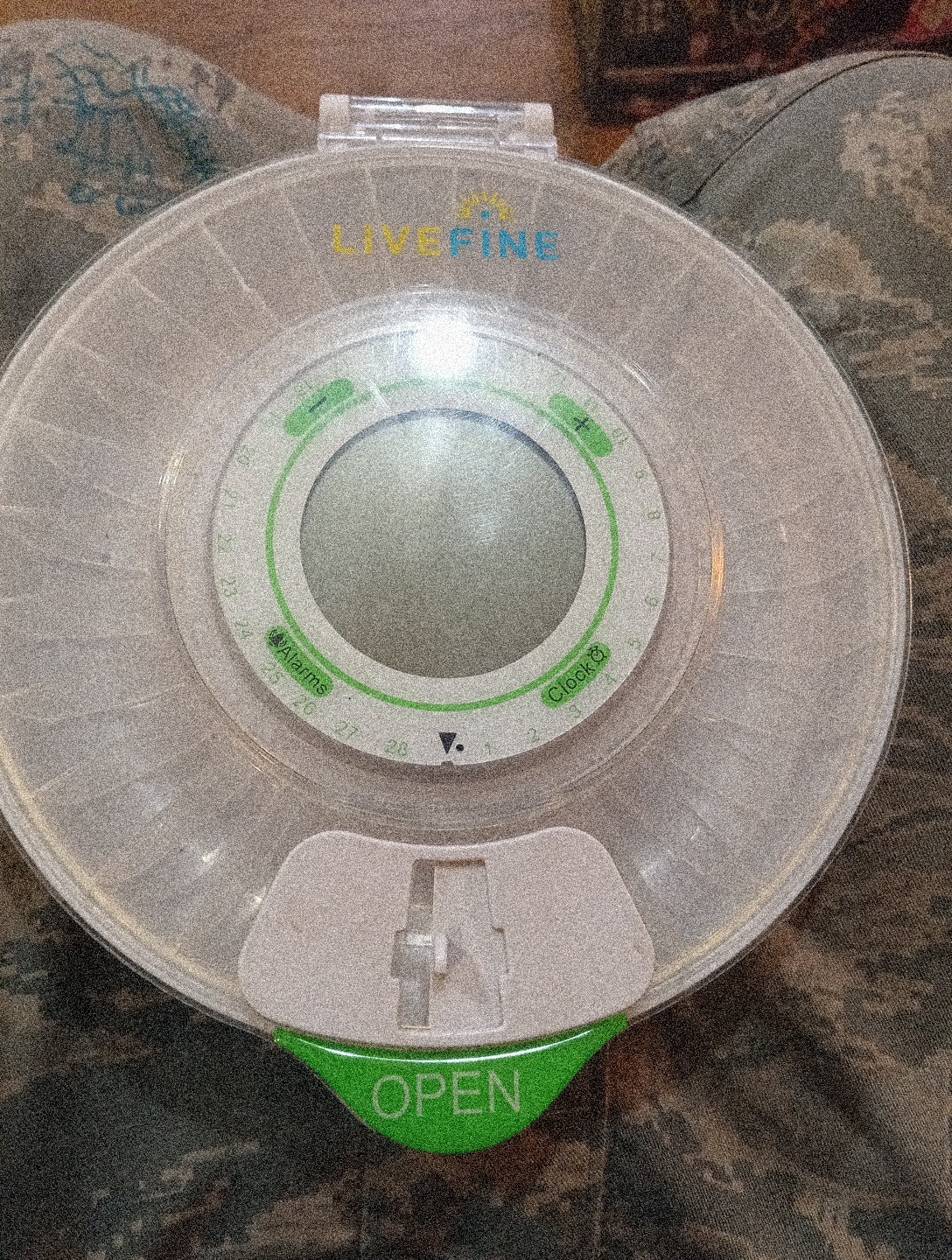 LiveFine 28-Day Automatic Pill Dispenser with LCD Display & Key Lock, Clear