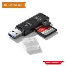Compact USB 3.0 Micro SD Card Reader with Dual Slots - Fast 5Gbps Data Transfers