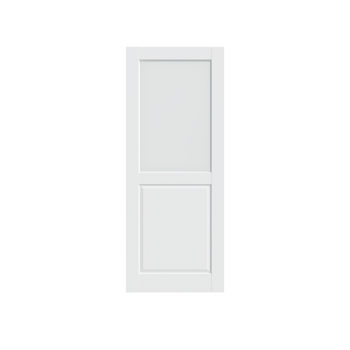28"x80"1-Lite Frosted Glass Rehung Interior Door, White Primed, No Hardware - Picture 6 of 12