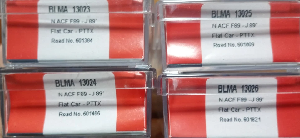 BLMA - N Scale - Lot of 4 - TTX F89-J PTTX Flatcar - TTX - New w/ Pipe Loads - Image 2 of 4