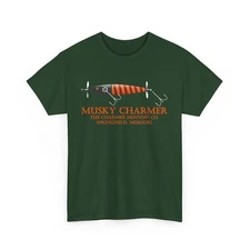 Musky Charmer Minnow Co Springfield MO Vtg Fishing Tackle Collector Lure T-Shirt