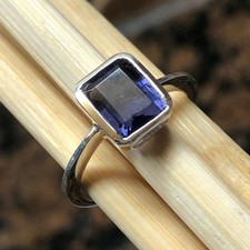 Natural Iolite Ring- 925 Sterling Silver Ring