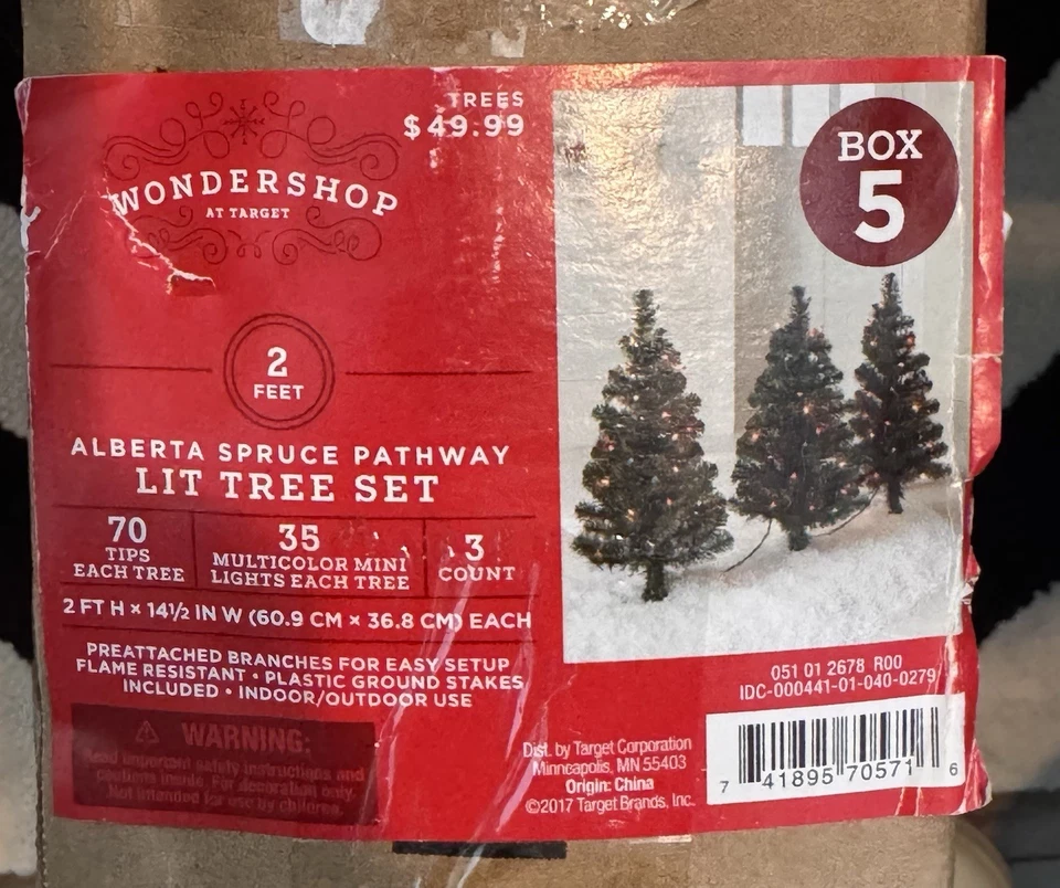 Wondershop Pre-Lit Pathway 2’ Christmas Trees Alberta Spruce Set of 3 New 2017 - Image 3 of 4