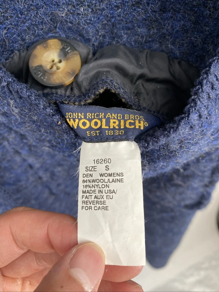 Abrigo con capucha de lana Woolrich vintage para mujer talla pequeña EE. UU. Western Outdoor Foto 4 de 4