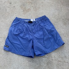 Vintage Columbia Belted Hiking Cargo Shorts Mesh Lined Men's L Gorpcore Blue