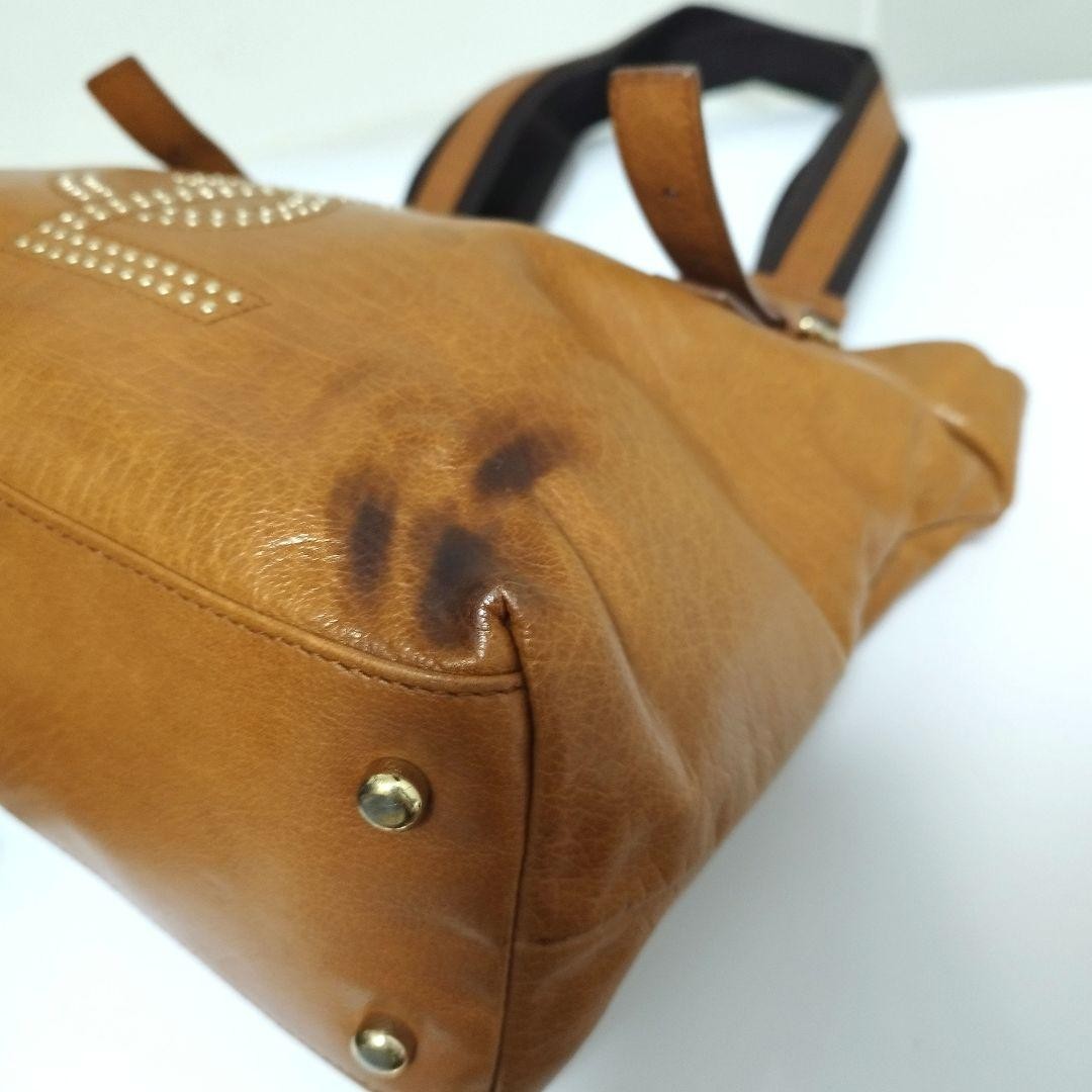 Borsa tote YVES SAINT LAURENT YSL Rive Gauche archivio Kahala pelle borchiata marrone