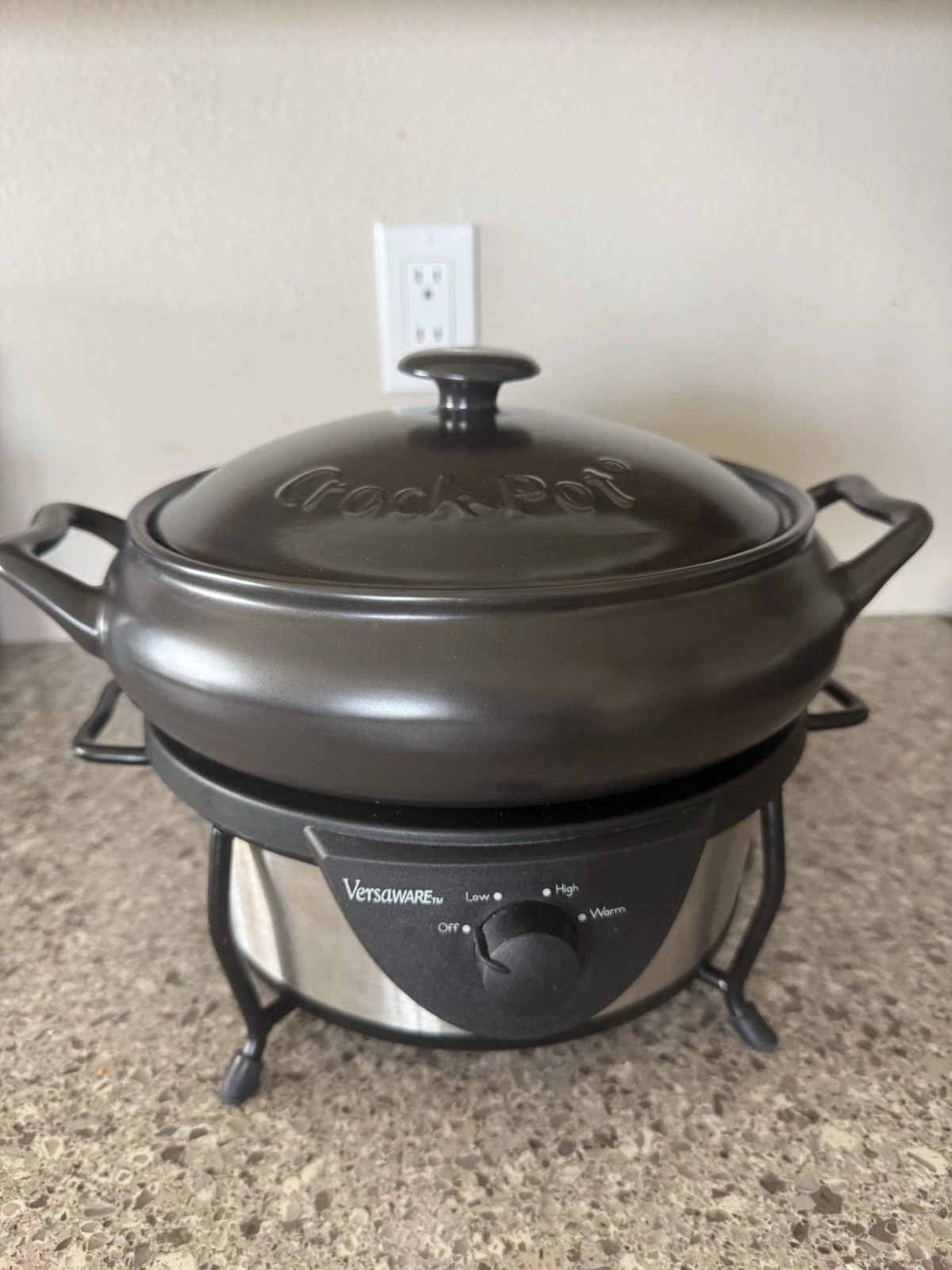 Crock Pot Versaware Rival Slow Cooker SC7500 Brown 5 qt Crock Silver Base w/Rack