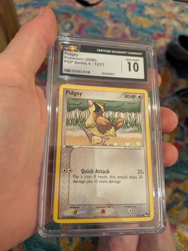 CGC 10 GEM MINT Pidgey POP Series 4 12/17 Pokémon League Promo 2006
