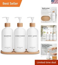 White Shampoo and Conditioner Dispenser Set by - Shower Dispenser - Shampoo C...