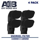 4x BLACK Snorkel Pre Filter Cleaner 3" 150x100mm Ram Head cover air filter 4x4