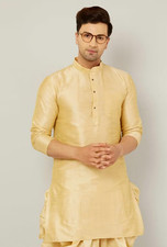 Men Silk Kurta Dhoti Set, Wedding Wear Kurta Indian Traditional Outfit for Men