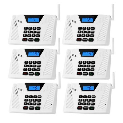 Wireless Home Intercom 6-Pack 5300ft 9-Channel Full Duplex Auto Answer White