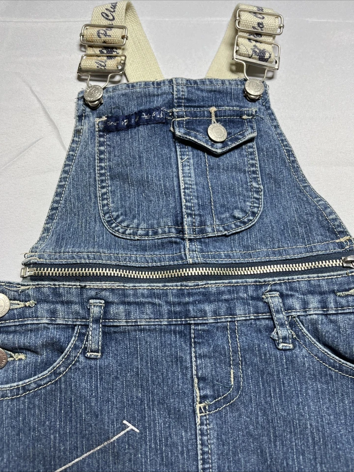 Винтажный Beverly Hills поло клуб Kids девочек джинсовой ткани комбинезон джемпер юбка 4T фотографии - Изображение 4 из 4