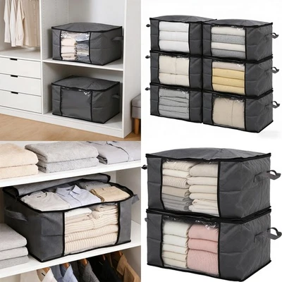 Aufbewahrungstasche groß faltbar für Unterbett Kleider Organizer mit Deckel Set - Bild 1 von 4