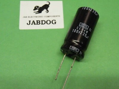 Nippon Radial Electrolytic Capacitor 100v 220uF Dia 18mm Ht 37mm 14g ER16